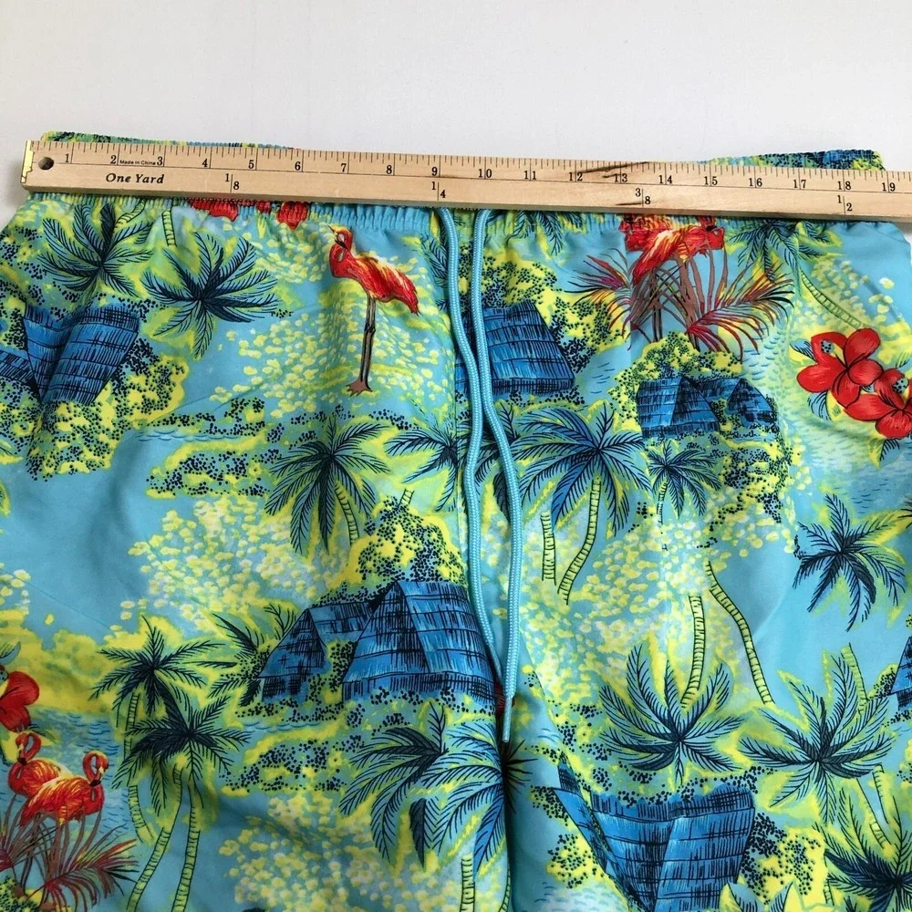 George Swimwear Shorts Men's Extra Large XL Floral Elastic Waist Pockets Lined‎
